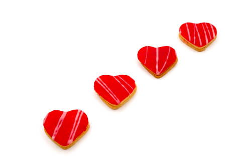 Rote Herzen - Plätzchen, Produkt, Sortiment, Backware, Weihnachtsgebäck